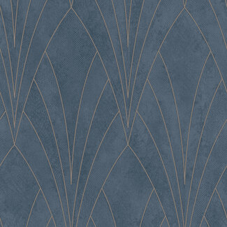 Dutch Wallcoverings Dutch Wallcoverings - Elegance- dessin blauw/goud - L856-01