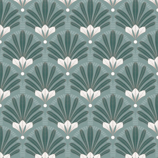 Dutch Wallcoverings Vliesbehang - Elegance- palmbladeren groen - M533-04