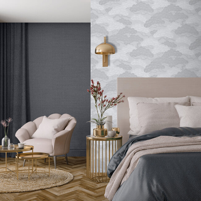 Dutch Wallcoverings Dutch Wallcoverings - Elegance- tak/blad grijs - Vliesbehang - 10m x 53cm - M644-09