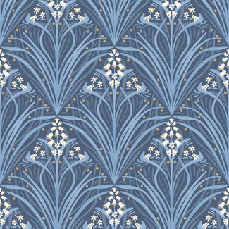 Dutch Wallcoverings Vliesbehang - Elegance- ornament blauw - M661-01