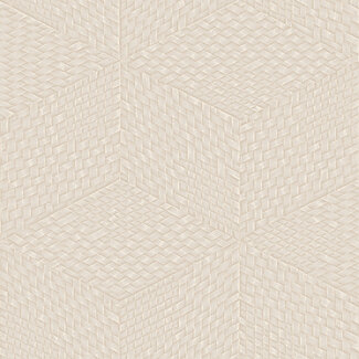 Dutch Wallcoverings Dutch Wallcoverings - Exclusive Threads Cube Stitch Cream - TP422953