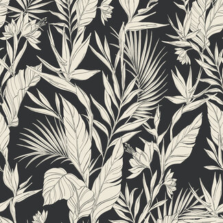 Dutch Wallcoverings Dutch Wallcoverings - Omura- Lucia Forest zwart - A71103