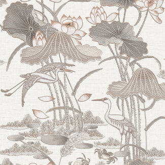 Dutch Wallcoverings Dutch Wallcoverings - Tapestry Lotus Pond Grey - TP422701