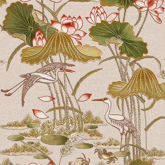 Dutch Wallcoverings Dutch Wallcoverings - Tapestry Lotus Pond Green - TP422703