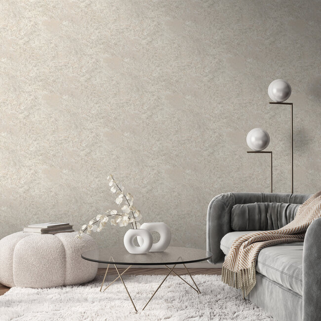 Dutch Wallcoverings Dutch Wallcoverings - Venezia- Pierre beige glitter 106cm - Vliesbehang - 10m x 53cm - M667-97D