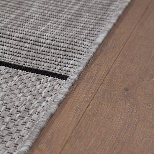 Dutch Lifestyle Aria- Polypropyleen - Vloerkleed - Grijs/zwart