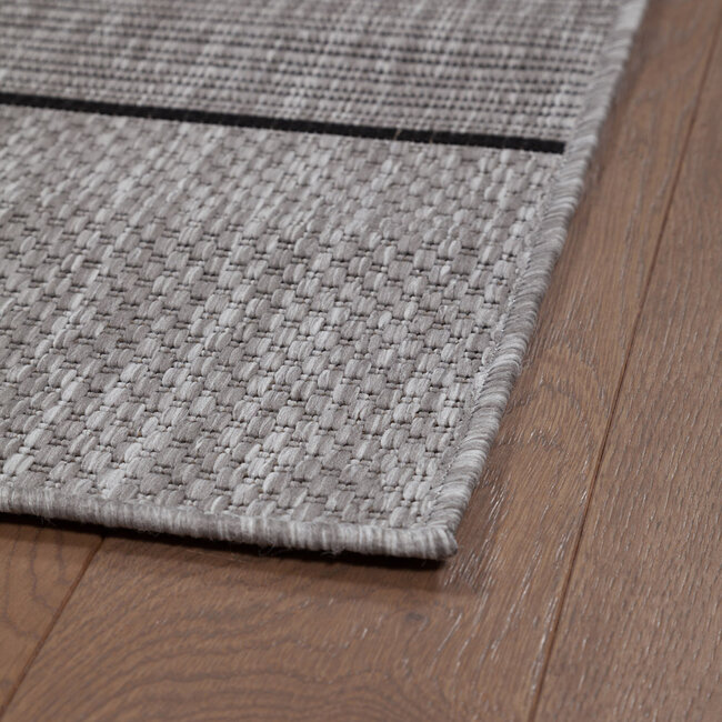 Dutch Lifestyle Aria- Polypropyleen - Vloerkleed - Grijs/zwart