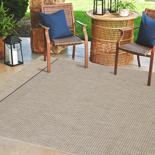 Dutch Lifestyle Aria- Polypropyleen - Vloerkleed - Vanilla/zwart