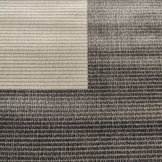 Dutch Lifestyle Boord- Viscose/katoen  - Vloerkleed - Antraciet/ecru