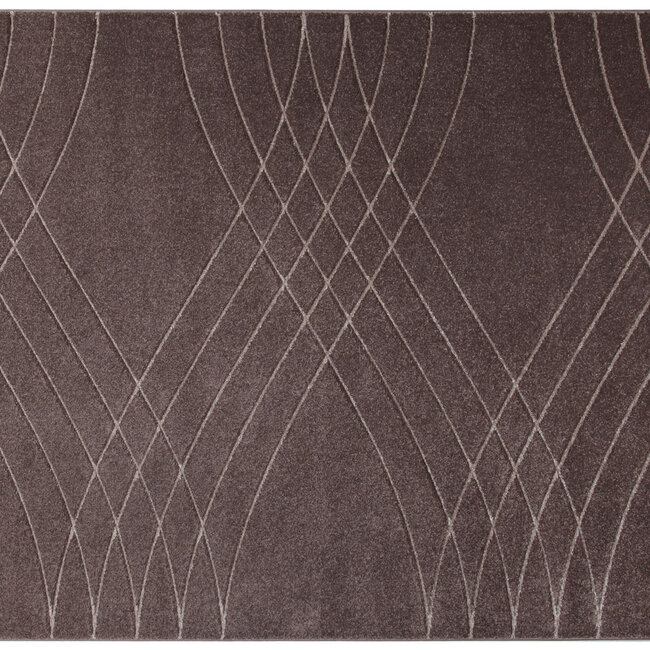 Dutch Lifestyle Carve Wave- PP / Katoen / Polyester - Vloerkleed - Bruin