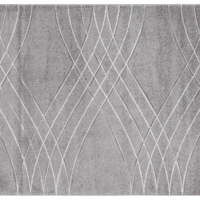 Dutch Lifestyle Carve Wave- PP / Katoen / Polyester - Vloerkleed - Grijs