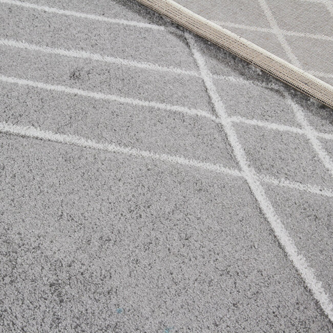 Dutch Lifestyle Carve Wave- PP / Katoen / Polyester - Vloerkleed - Grijs