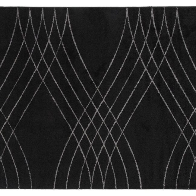 Dutch Lifestyle Carve Wave- PP / Katoen / Polyester - Vloerkleed - Zwart