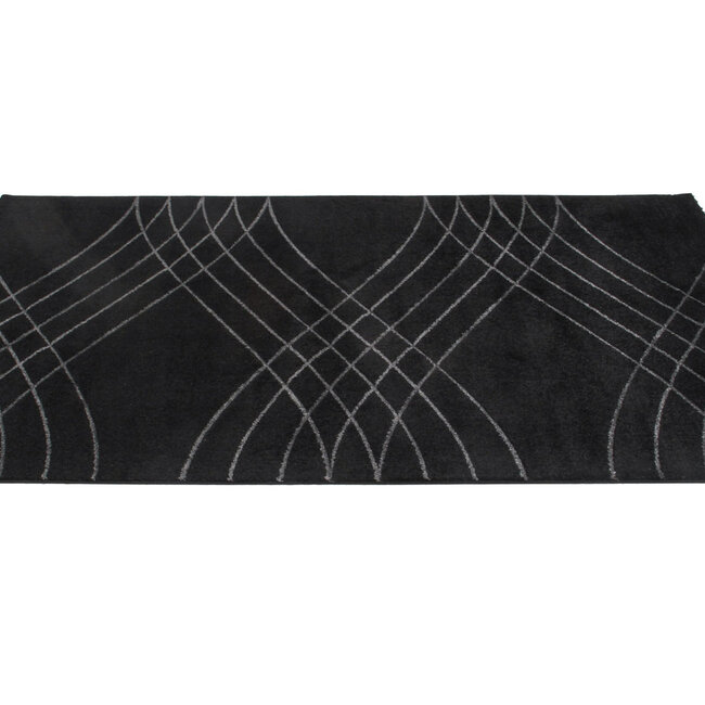 Dutch Lifestyle Carve Wave- PP / Katoen / Polyester - Vloerkleed - Zwart