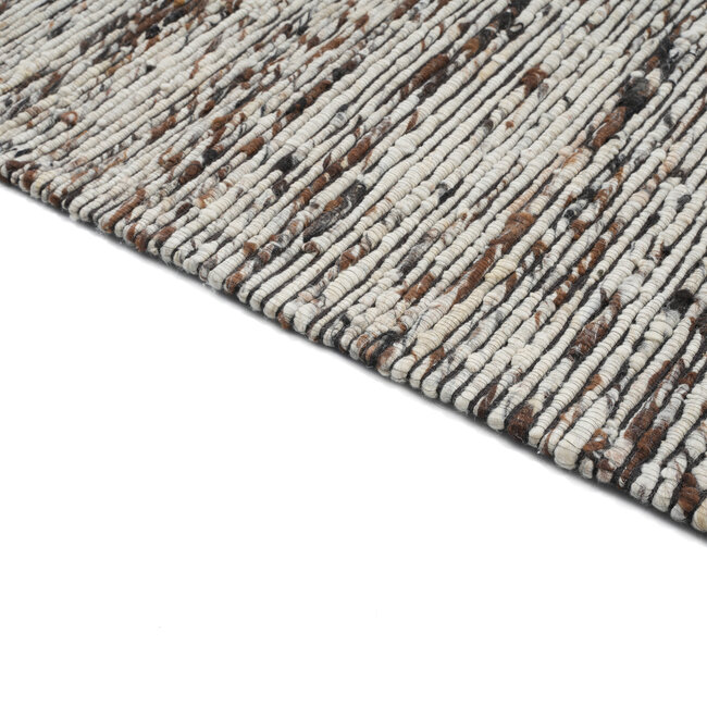 Dutch Lifestyle Flawless Grijs/bruin - Wol - Vloerkleed - Grijs/bruin