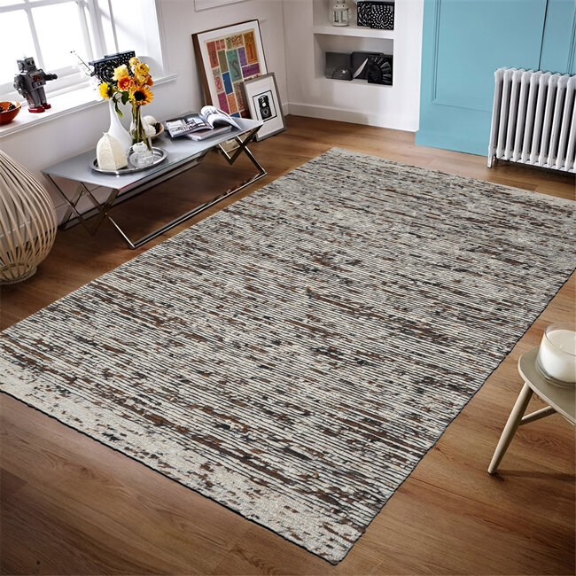 Dutch Lifestyle Flawless Grijs/bruin - Wol - Vloerkleed - Grijs/bruin