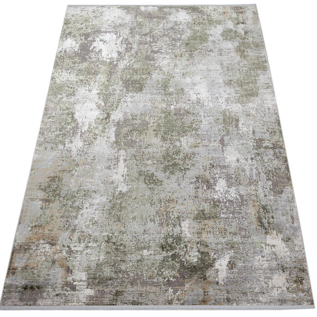 Dutch Lifestyle Kennedy L Beige/groen - Polyacryl/Viscose/Latex/Katoen - Vloerkleed - Beige/groen