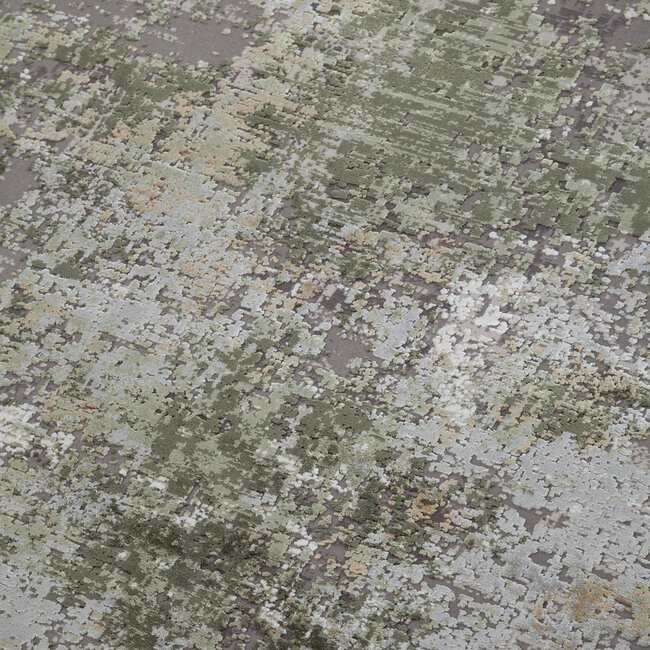 Dutch Lifestyle Kennedy L Beige/groen - Polyacryl/Viscose/Latex/Katoen - Vloerkleed - Beige/groen