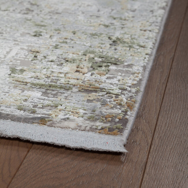 Dutch Lifestyle Kennedy L Beige/groen - Polyacryl/Viscose/Latex/Katoen - Vloerkleed - Beige/groen