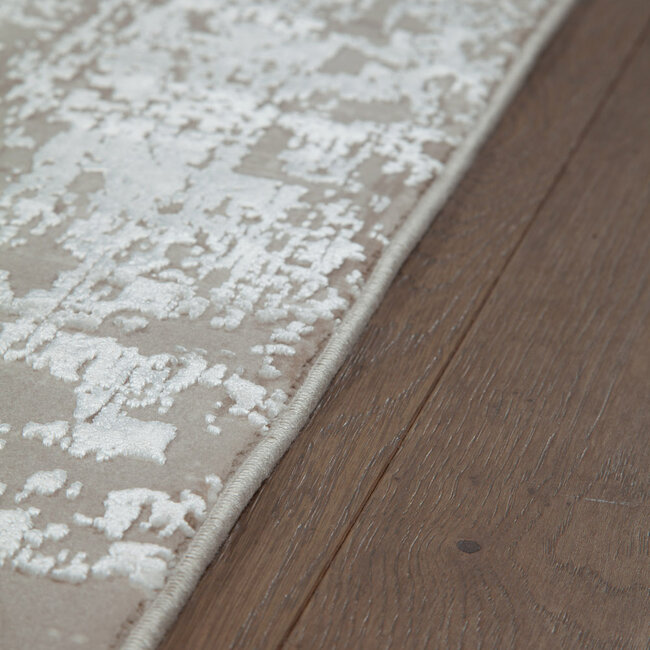 Dutch Lifestyle Kennedy D Beige/Creme - Polyacryl/Viscose/Latex/Katoen - Vloerkleed - Beige/Creme