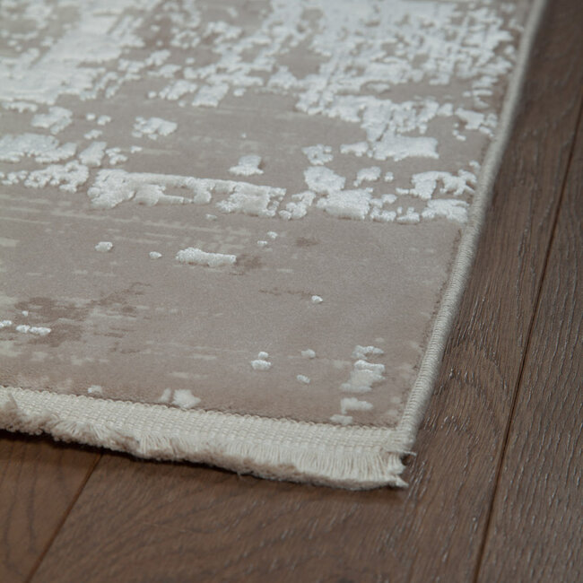 Dutch Lifestyle Kennedy D Beige/Creme - Polyacryl/Viscose/Latex/Katoen - Vloerkleed - Beige/Creme