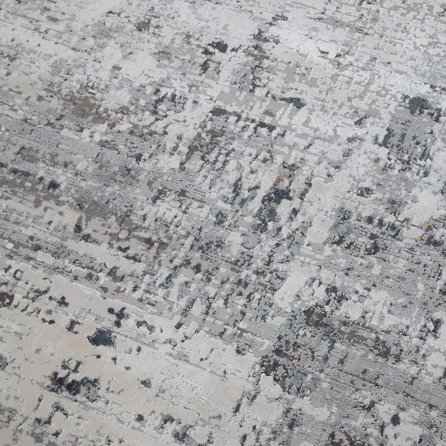 Dutch Lifestyle Kennedy D Creme/Antraciet - Polyacryl/Viscose/Latex/Katoen - Vloerkleed - Creme/Antraciet