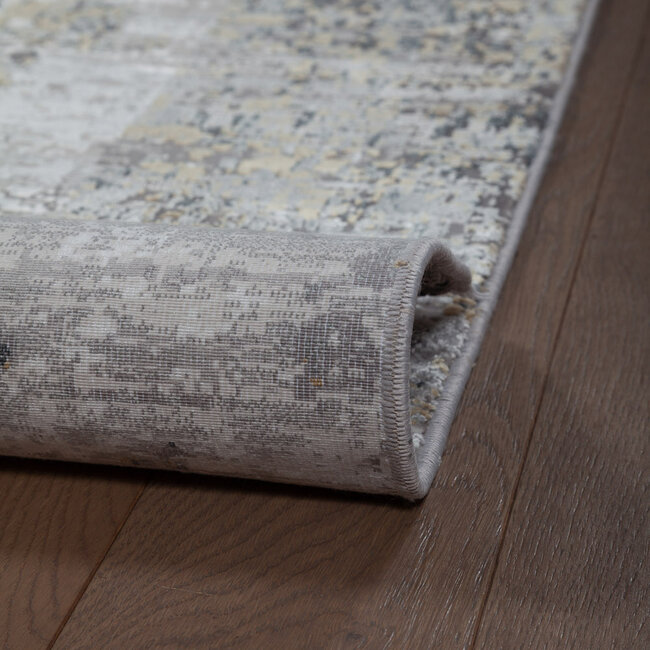 Dutch Lifestyle Kennedy D Creme/Antraciet - Polyacryl/Viscose/Latex/Katoen - Vloerkleed - Creme/Antraciet