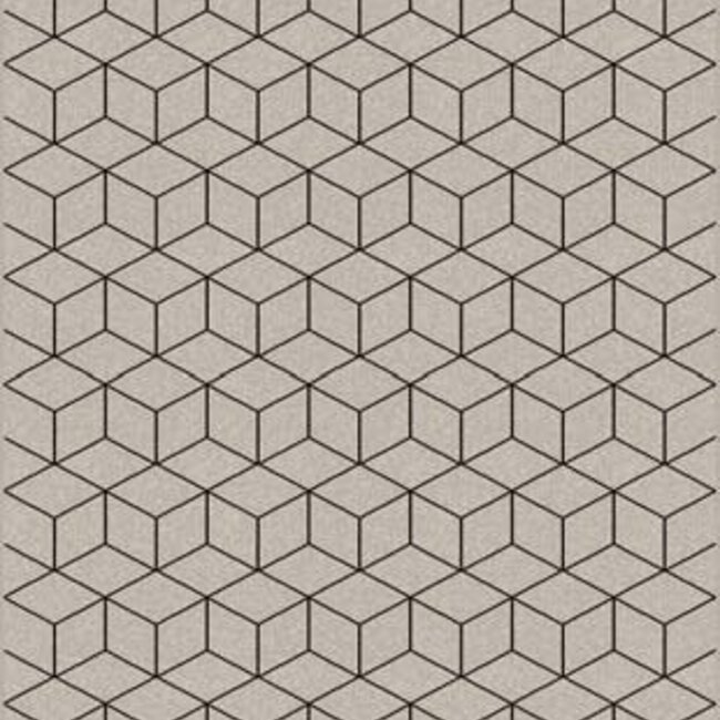 Dutch Lifestyle Kubus Zilver/Zwart - Viscose/katoen - Vloerkleed - Zilver/Zwart