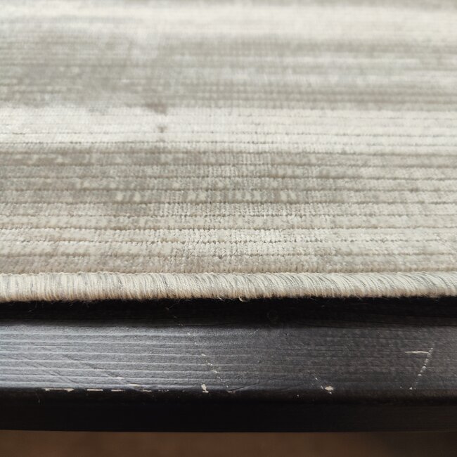 Dutch Lifestyle Lijnen Ecru/Zilver - Viscose/katoen - Vloerkleed - Ecru/Zilver