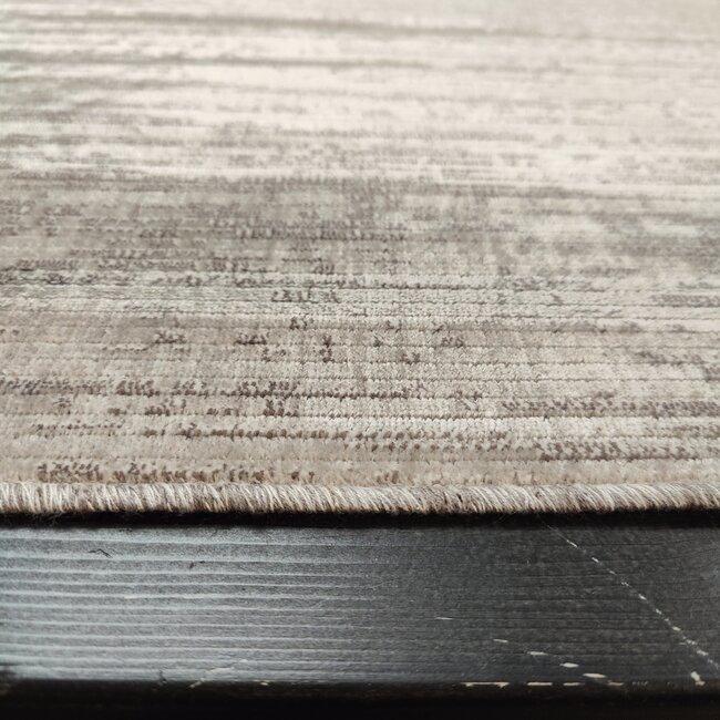 Dutch Lifestyle Lijnen Grijs/Ecru - Viscose/katoen - Vloerkleed - Grijs/Ecru