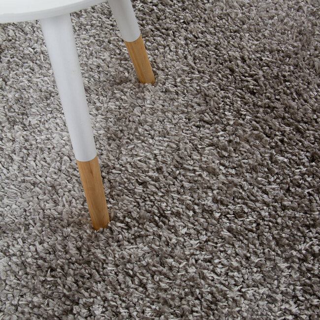 Dutch Lifestyle Shaggy Boston grey- PP/Jute - Vloerkleed - Grijs