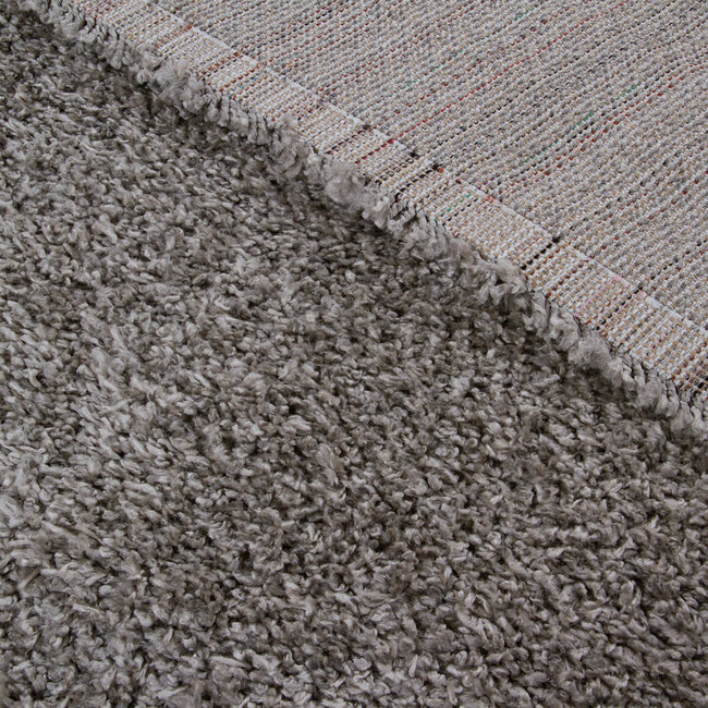 Dutch Lifestyle Shaggy Boston grey- PP/Jute - Vloerkleed - Grijs