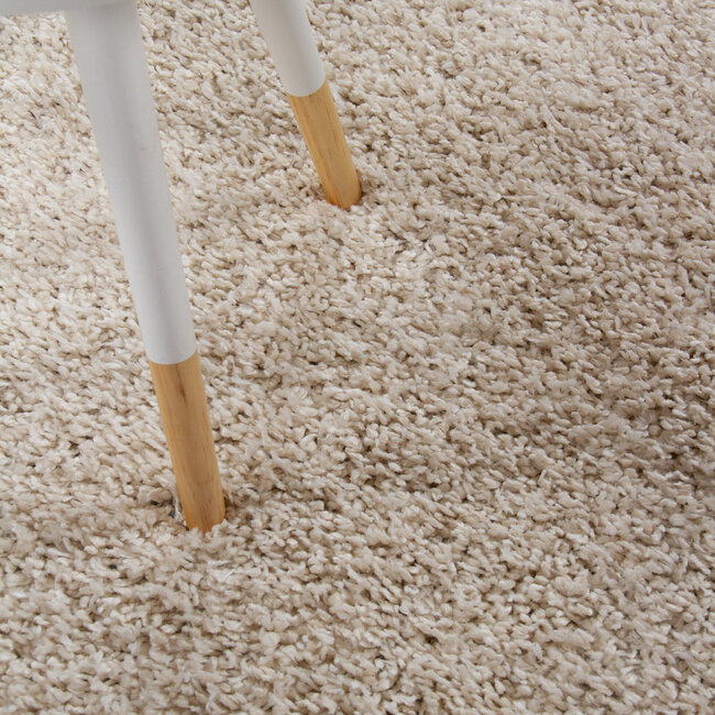 Dutch Lifestyle Shaggy Boston ivory - PP/Jute - Vloerkleed - Beige