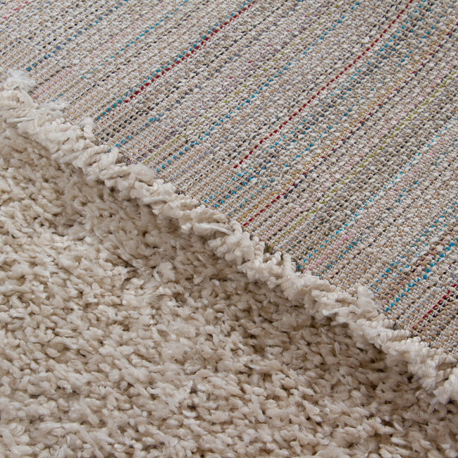 Dutch Lifestyle Shaggy Boston ivory - PP/Jute - Vloerkleed - Beige