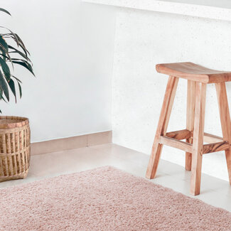Dutch Lifestyle Shaggy Boston pink- PP/Jute - Vloerkleed - Roze