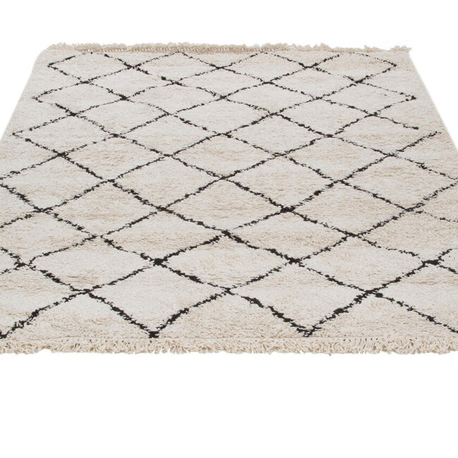 Dutch Lifestyle Tribe A - PP/Jute - Vloerkleed - Zwart-wit