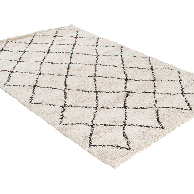 Dutch Lifestyle Tribe A - PP/Jute - Vloerkleed - Zwart-wit