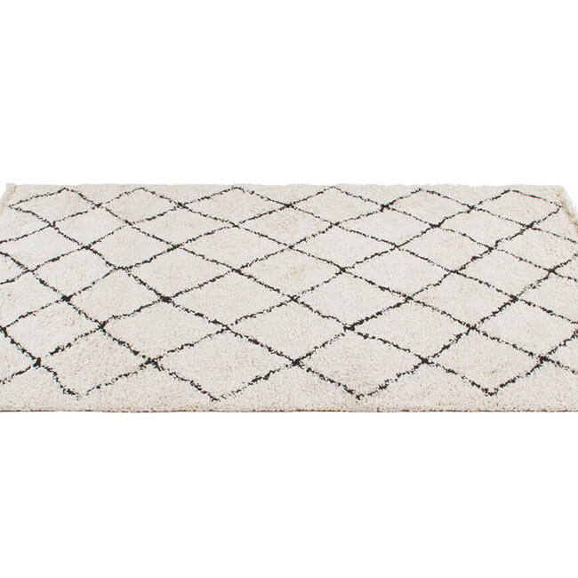 Dutch Lifestyle Tribe A - PP/Jute - Vloerkleed - Zwart-wit