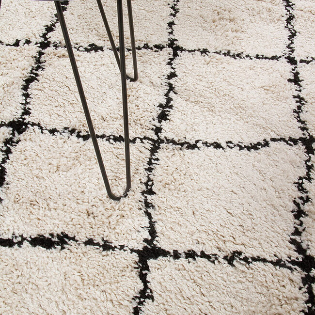 Dutch Lifestyle Tribe A - PP/Jute - Vloerkleed - Zwart-wit