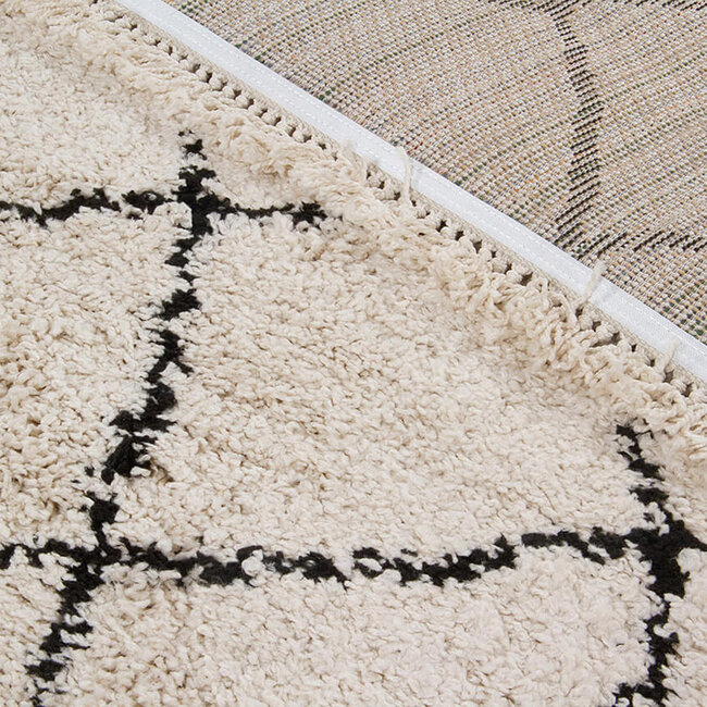 Dutch Lifestyle Tribe A - PP/Jute - Vloerkleed - Zwart-wit