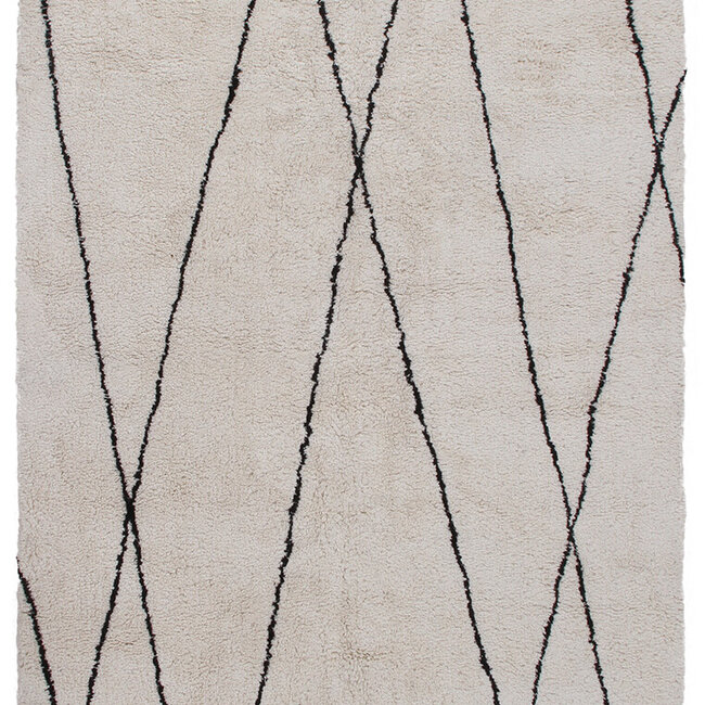 Dutch Lifestyle Cotton Berber 6- Katoen - Vloerkleed - Wit-zwart