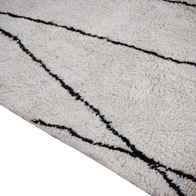 Dutch Lifestyle Cotton Berber 6- Katoen - Vloerkleed - Wit-zwart