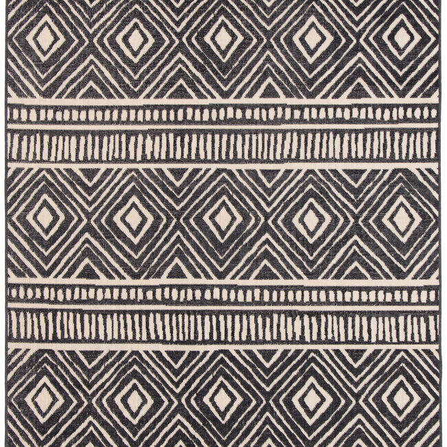 Dutch Lifestyle Manisa Beige/zwart - Polypropyleen/Katoen/Polyester - Vloerkleed - Beige/zwart