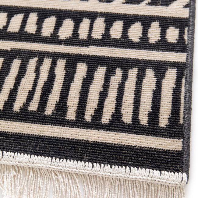 Dutch Lifestyle Manisa Beige/zwart - Polypropyleen/Katoen/Polyester - Vloerkleed - Beige/zwart