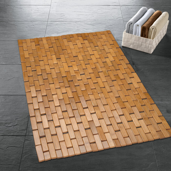 Kleine Wolke Kleine Wolke houten badmat Palito 50x70 cm (bruin)