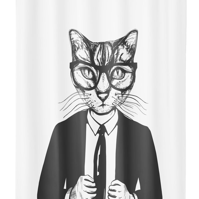 Kleine Wolke Kleine Wolke douchegordijn Kalli 180x200 cm (zwart/wit)