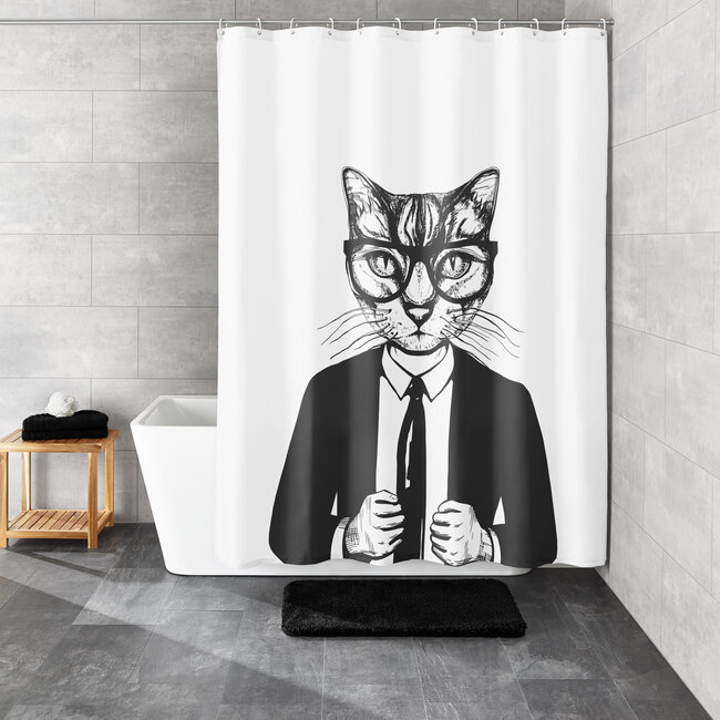 Kleine Wolke Kleine Wolke douchegordijn Kalli 180x200 cm (zwart/wit)