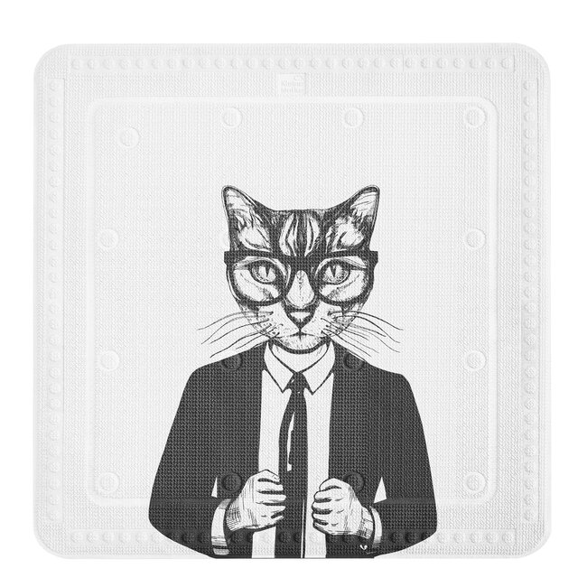 Kleine Wolke Kleine Wolke antislip douchemat Kalli 55x55 cm (zwart/wit)