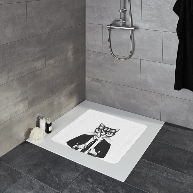 Kleine Wolke Kleine Wolke antislip douchemat Kalli 55x55 cm (zwart/wit)
