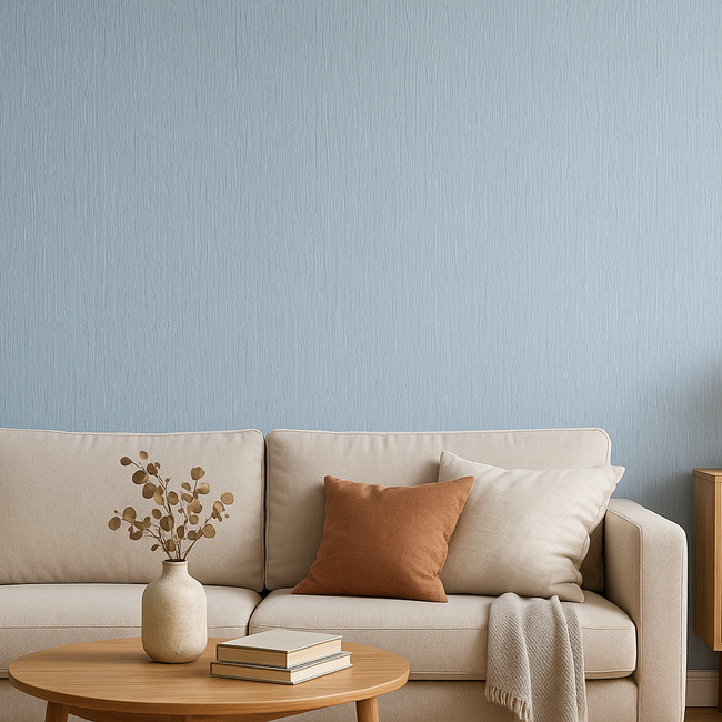 Dutch Wallcoverings Vliesbehang uni blauw - vliesbehang - 10m x 53cm - 56535